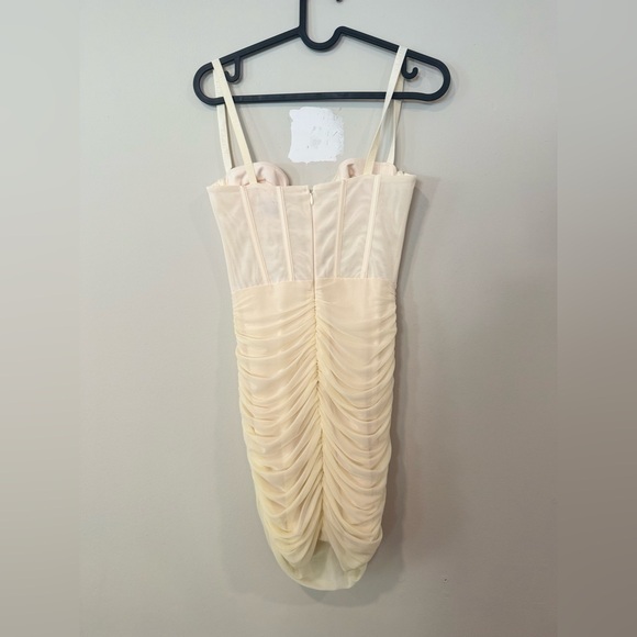 Oh Polly OVERLOAD Mesh Bodycon Corset Mini Dress in Ivory Size 2 2238 - Picture 6 of 7